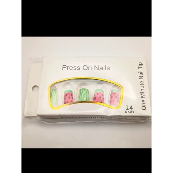 Unbranded Other - Press On Nails - Pink & Green Watermelon Design - Unbranded
